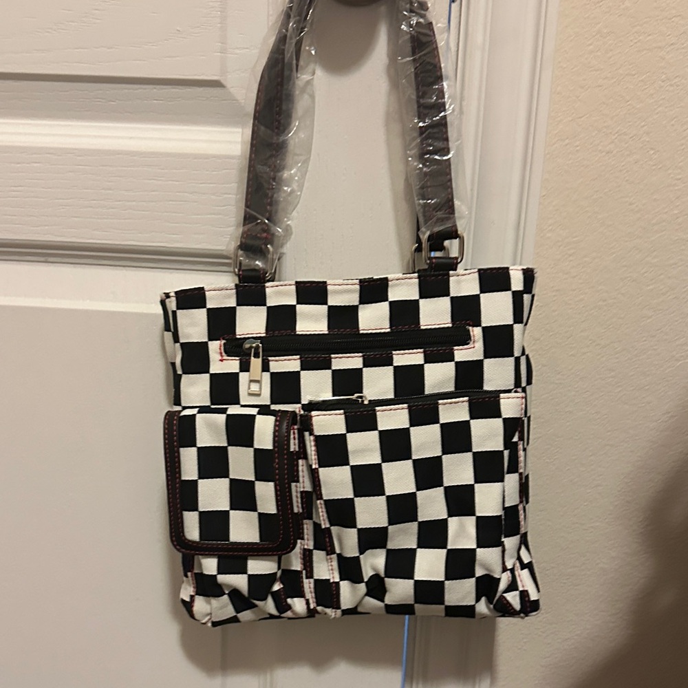 dELiA*s Black and White Checkered Shoulder Bag